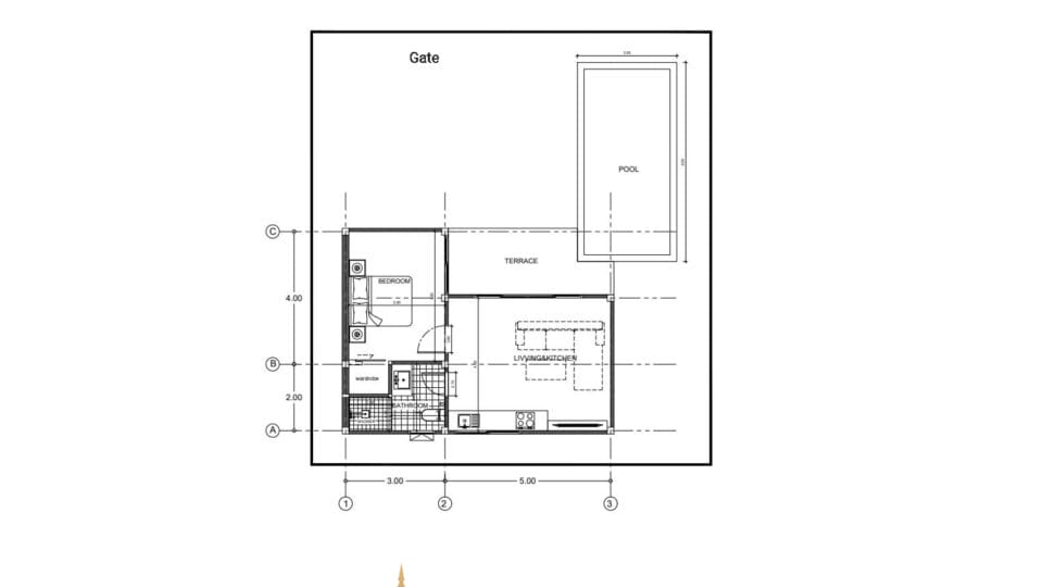 1 bed floor plan