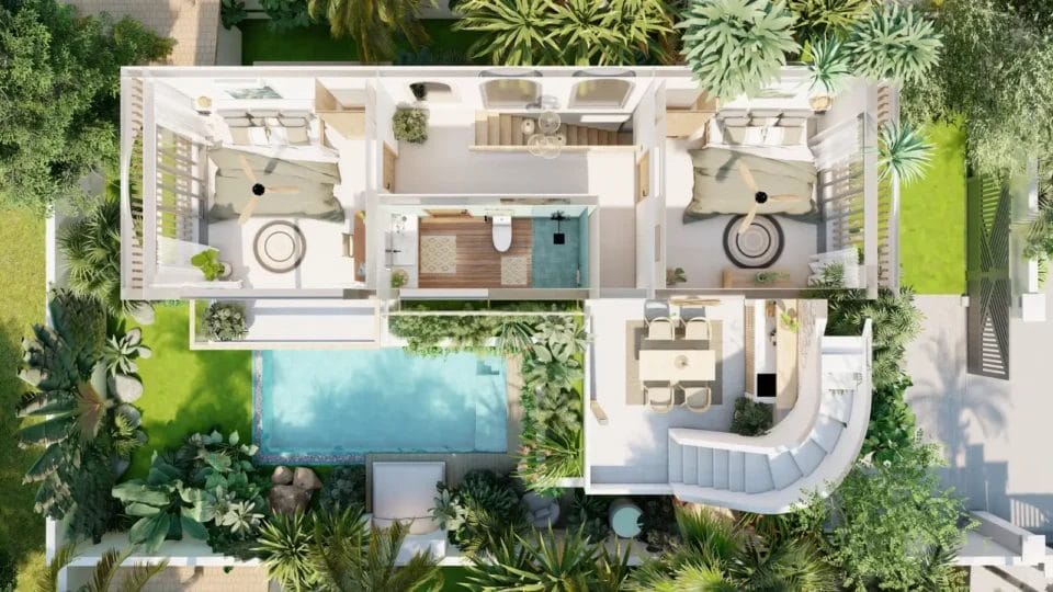 Bangrak Villa floor-plan-3d-second-floor-